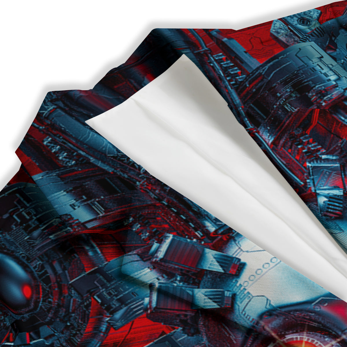 Red Machine Robot Print Women's Blazer-grizzshop