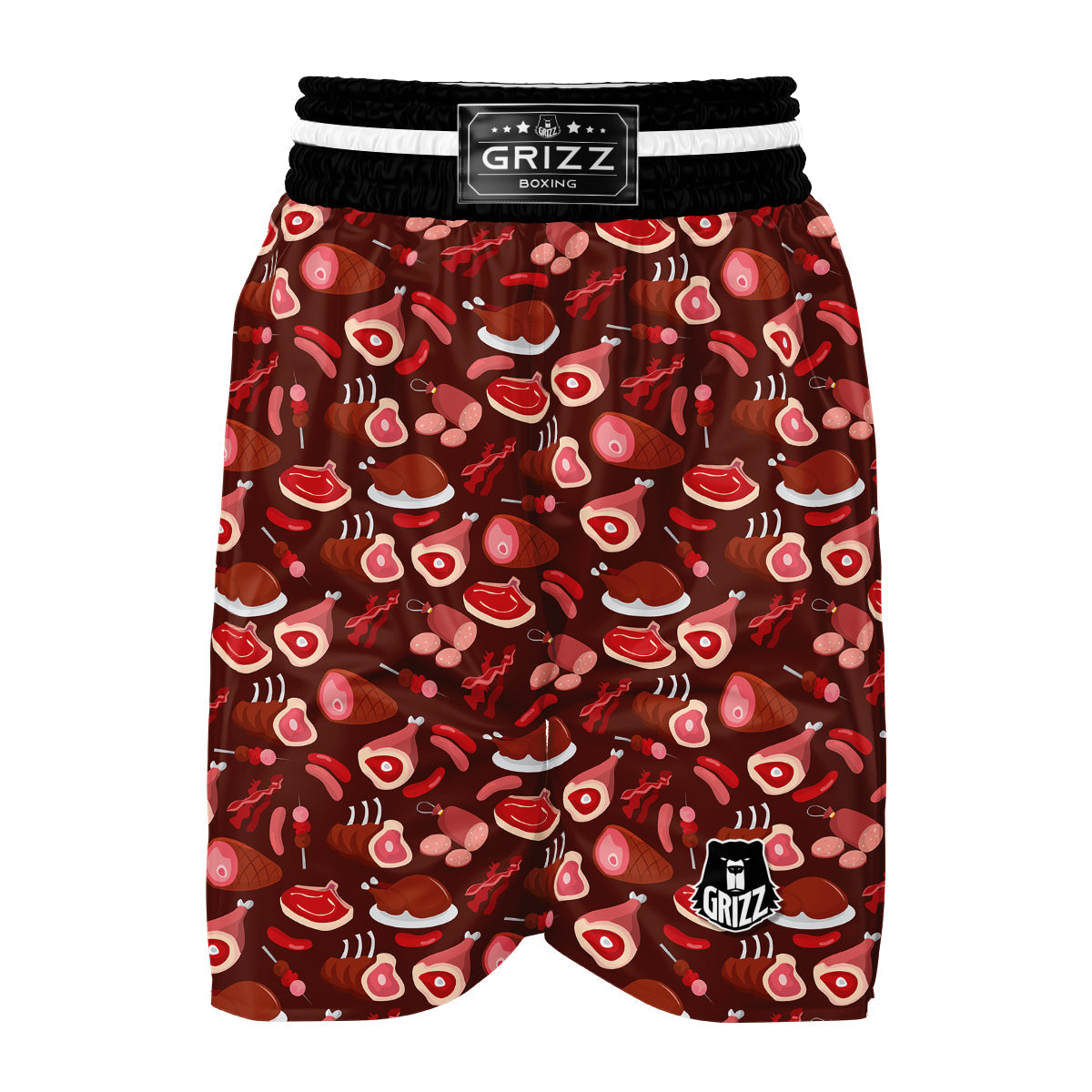 Red Meat Beef Pork Print Pattern Boxing Shorts-grizzshop