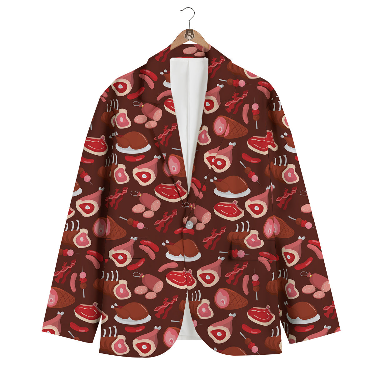 Red Meat Beef Pork Print Pattern Men's Blazer-grizzshop
