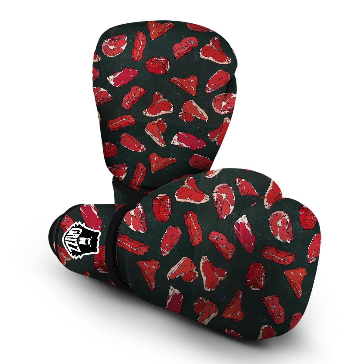 Red Meat Beef Print Pattern Boxing Gloves-grizzshop