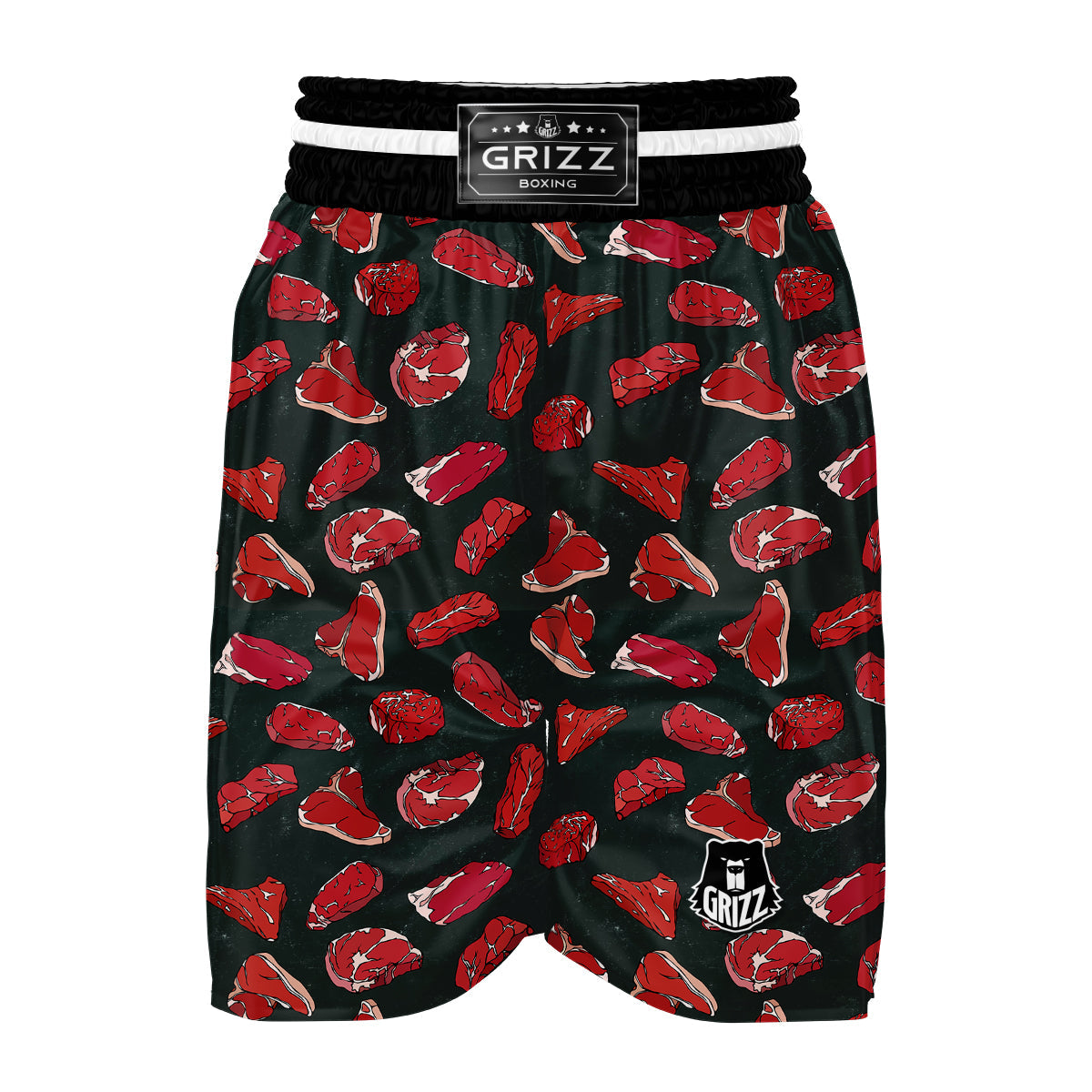Red Meat Beef Print Pattern Boxing Shorts-grizzshop