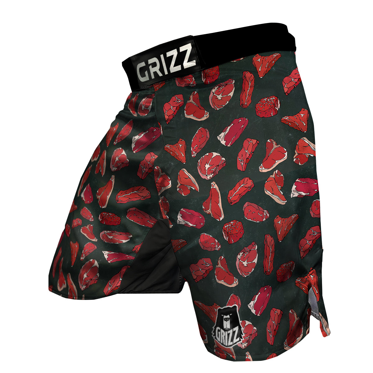 Red Meat Beef Print Pattern MMA Shorts-grizzshop
