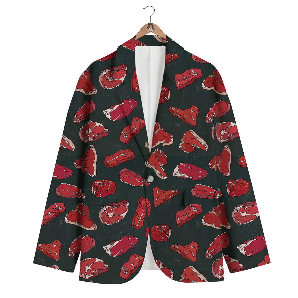 Red Meat Beef Print Pattern Men's Blazer-grizzshop