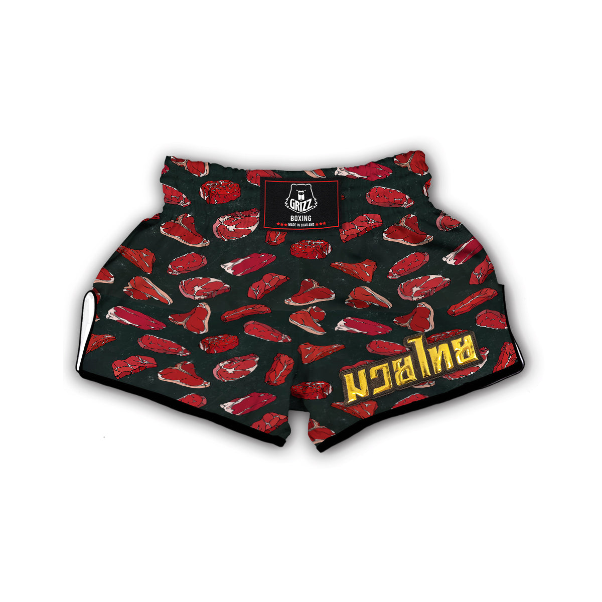 Red Meat Beef Print Pattern Muay Thai Boxing Shorts-grizzshop