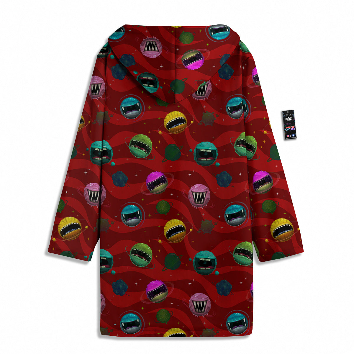 Red Monster Planets Print Pattern Men's Windbreaker Jacket-grizzshop