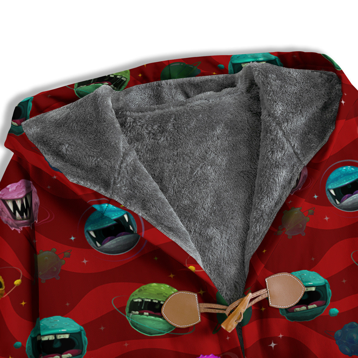 Red Monster Planets Print Pattern Men's Windbreaker Jacket-grizzshop