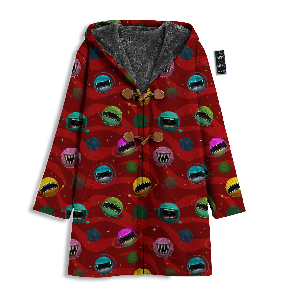 Red Monster Planets Print Pattern Men's Windbreaker Jacket-grizzshop