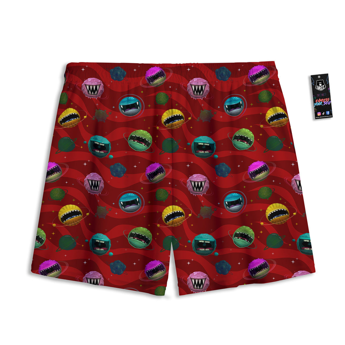 Shark Doodle Print Pattern Mesh Shorts