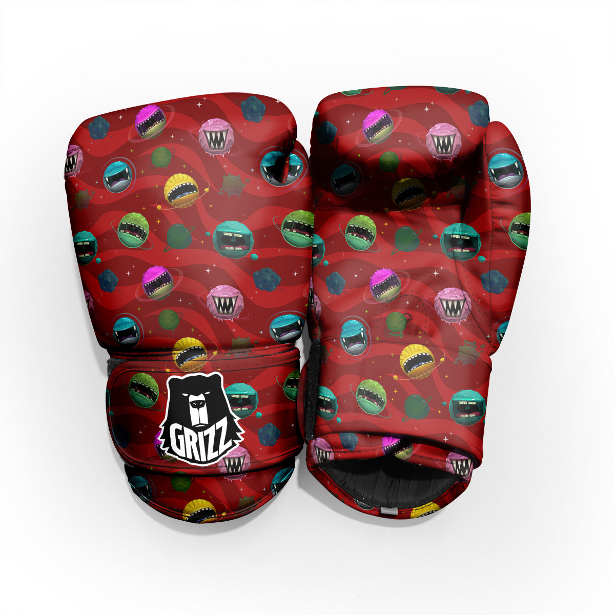 Red Monster Planets Print Pattern Pro Boxing Glove