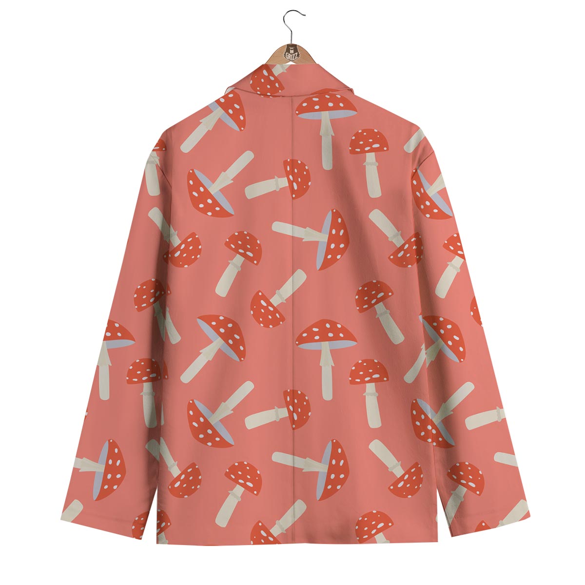 Red Mushroom Dot Pattern Print Men's Blazer-grizzshop