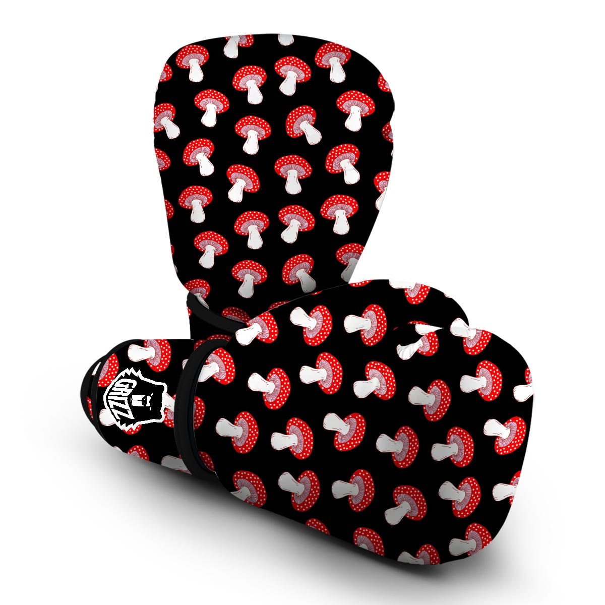 Red Mushroom Dot Print Pattern Boxing Gloves-grizzshop