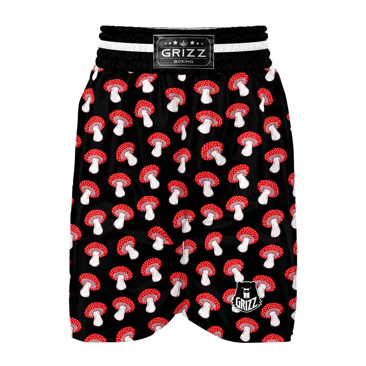 Red Mushroom Dot Print Pattern Boxing Shorts-grizzshop
