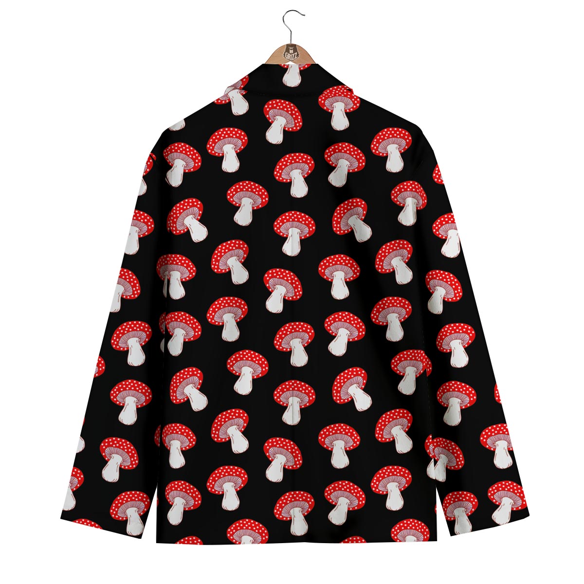 Red Mushroom Dot Print Pattern Men's Blazer-grizzshop