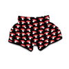 Red Mushroom Dot Print Pattern Muay Thai Boxing Shorts-grizzshop