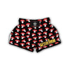 Red Mushroom Dot Print Pattern Muay Thai Boxing Shorts-grizzshop