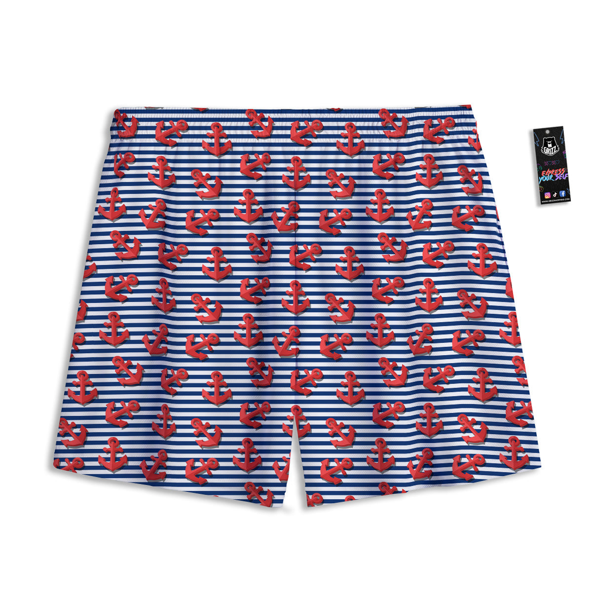 Portrait Dog German Shepherd Print Mesh Shorts