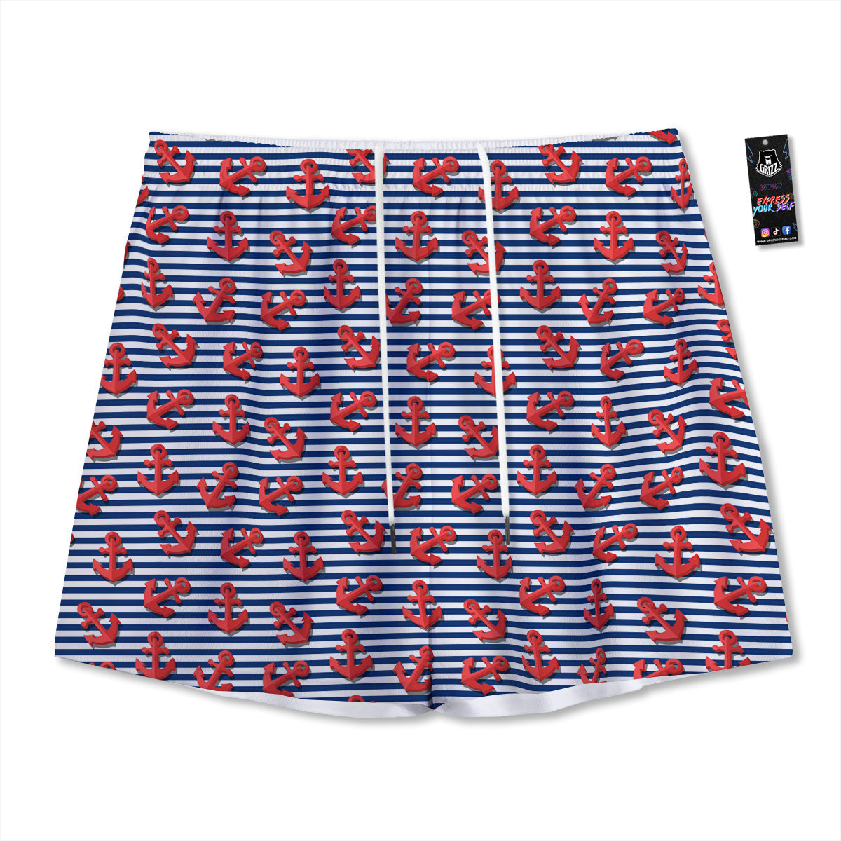 Portrait Dog German Shepherd Print Mesh Shorts