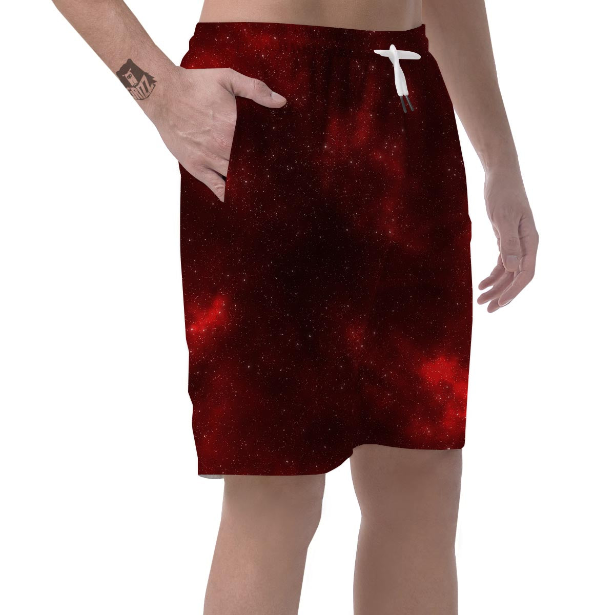 Red Nebula Galaxy Space Men's Shorts-grizzshop