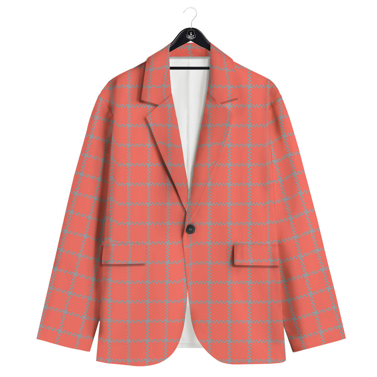 Red Pastel And Grey Tattersall Print Men's Sport Coat-grizzshop