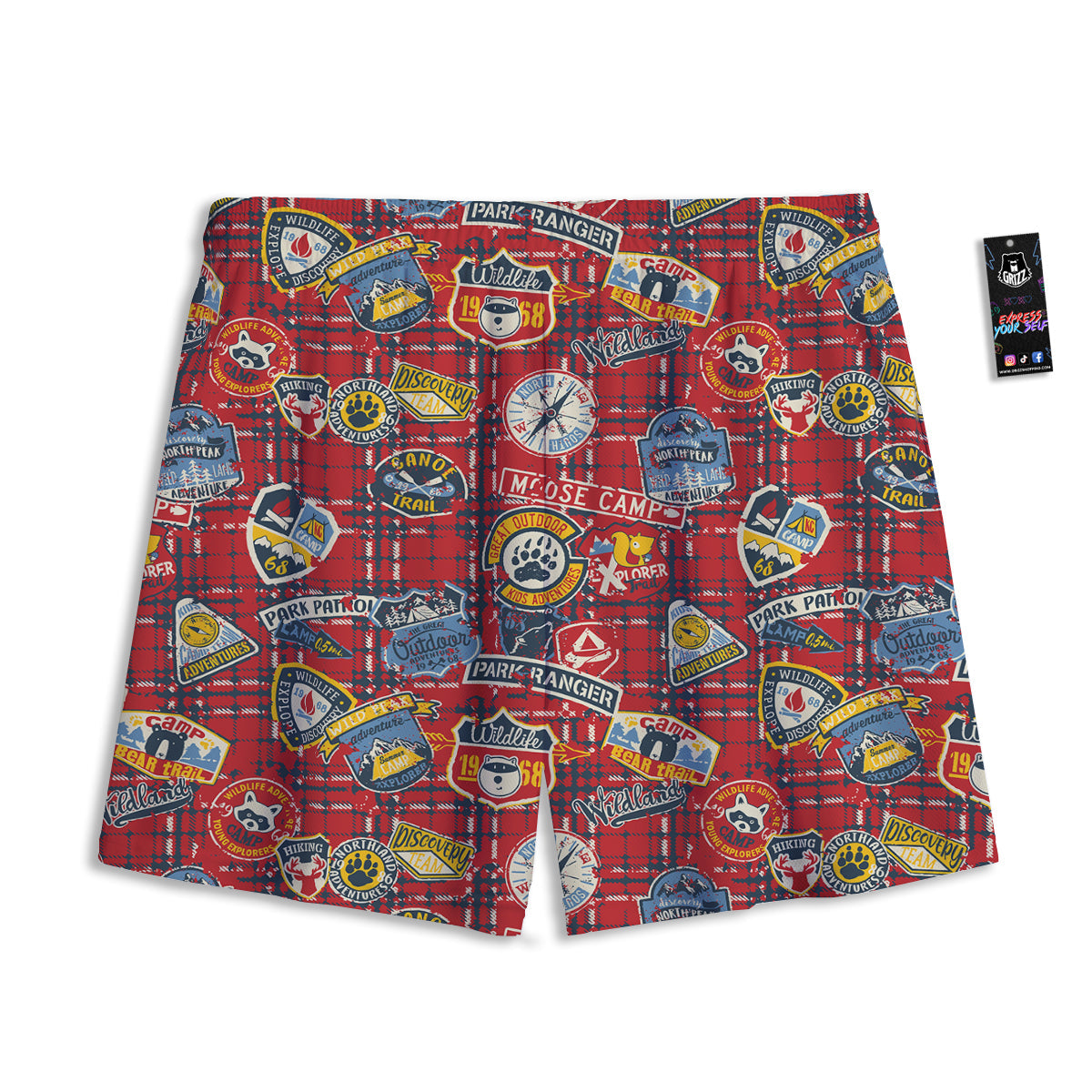 Shark White And Grey Print Pattern Mesh Shorts