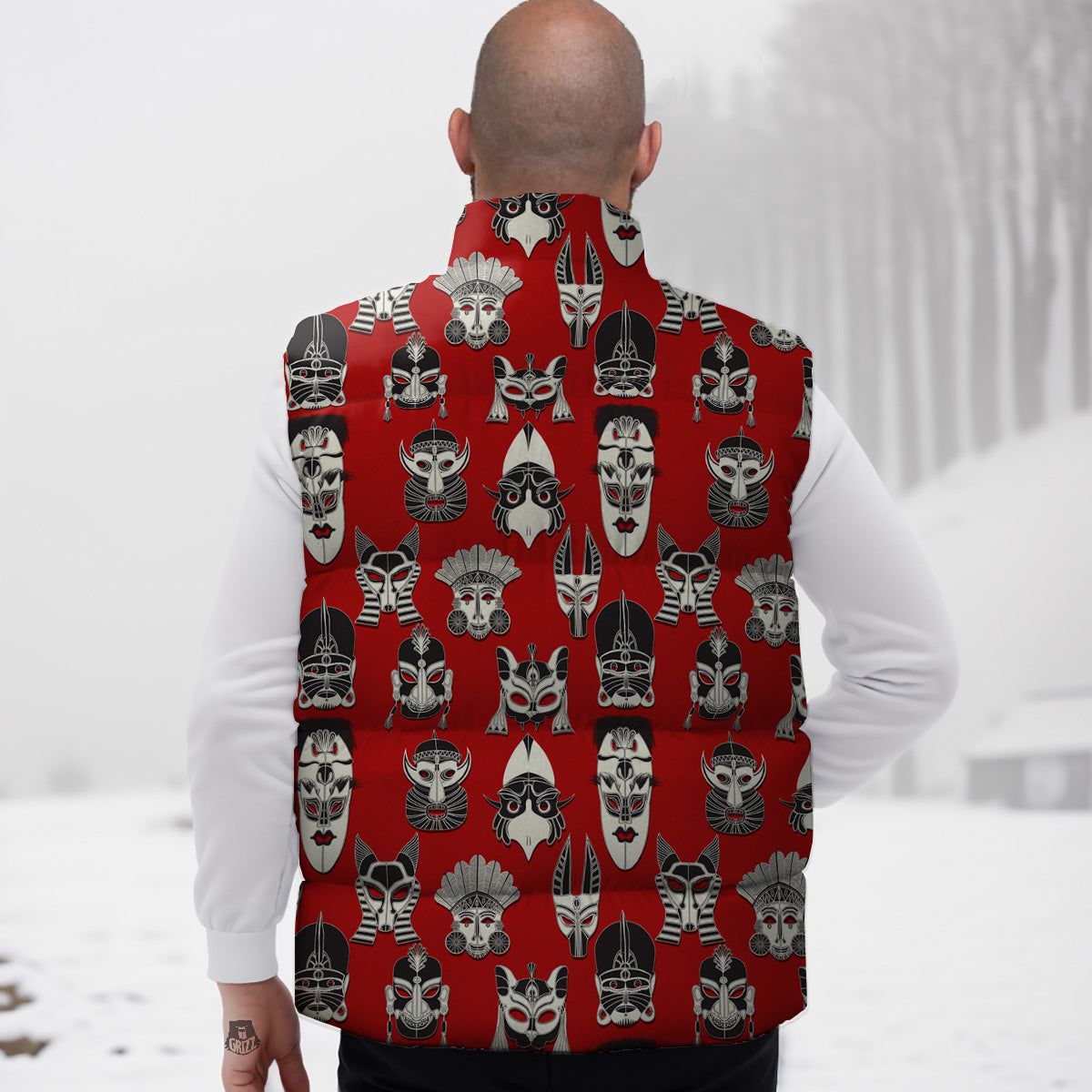 Red Plaid Tartan Down Vest