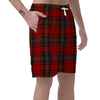 Red Plaid Tartan Men's Shorts-grizzshop