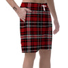 Red Plaid Tartan Print Men's Shorts-grizzshop