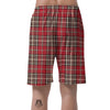 Red Plaid Tartan Scottish Men's Shorts-grizzshop