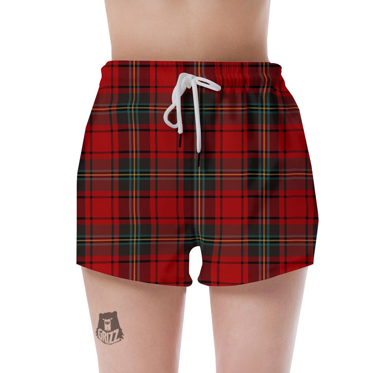 Red Plaid Tartan Women's Shorts-grizzshop