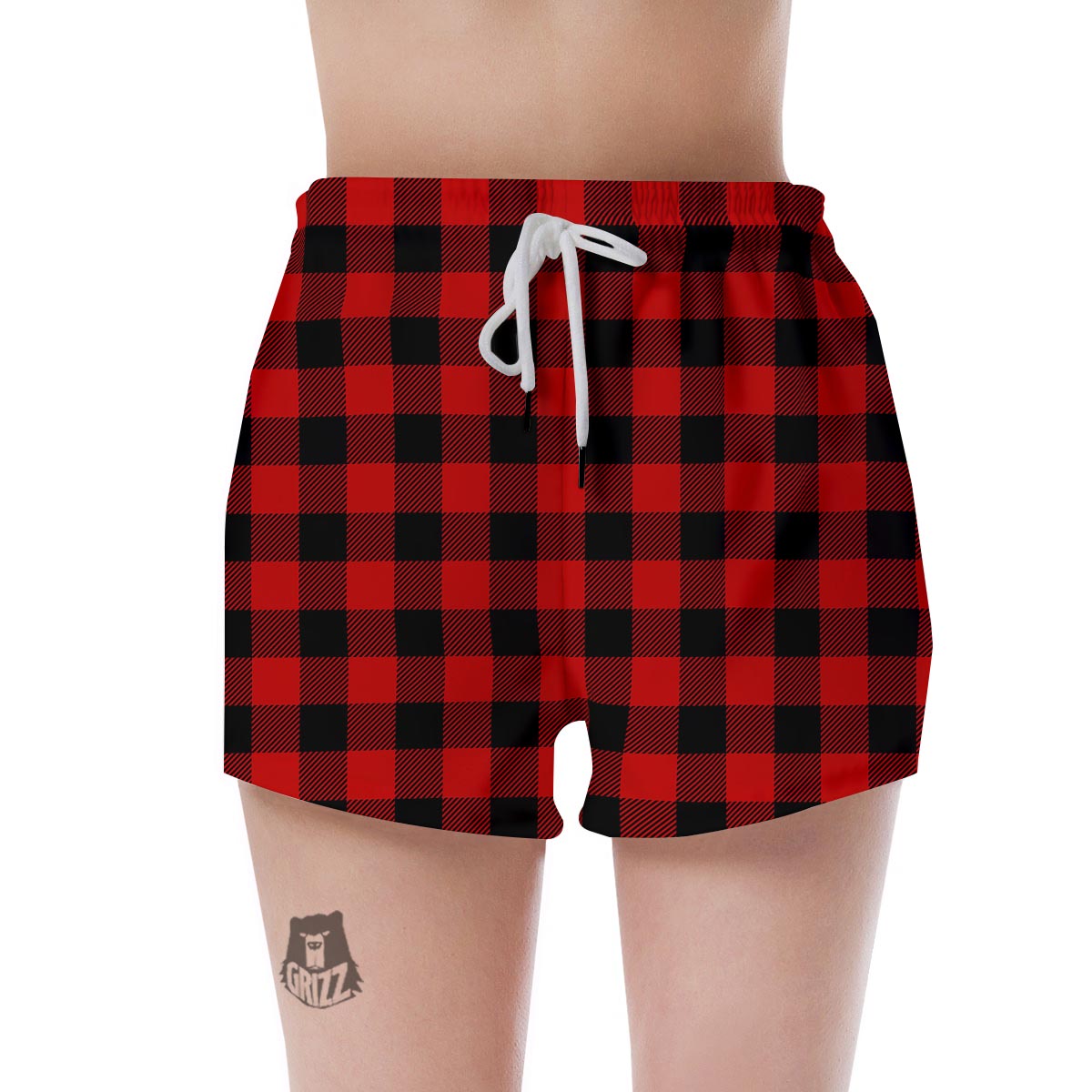 Red Plaid Women's Shorts-grizzshop