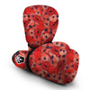 Red Poppy Floral Pattern Print Boxing Gloves-grizzshop