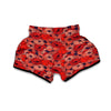 Red Poppy Floral Pattern Print Muay Thai Boxing Shorts-grizzshop