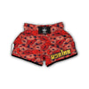 Red Poppy Floral Pattern Print Muay Thai Boxing Shorts-grizzshop