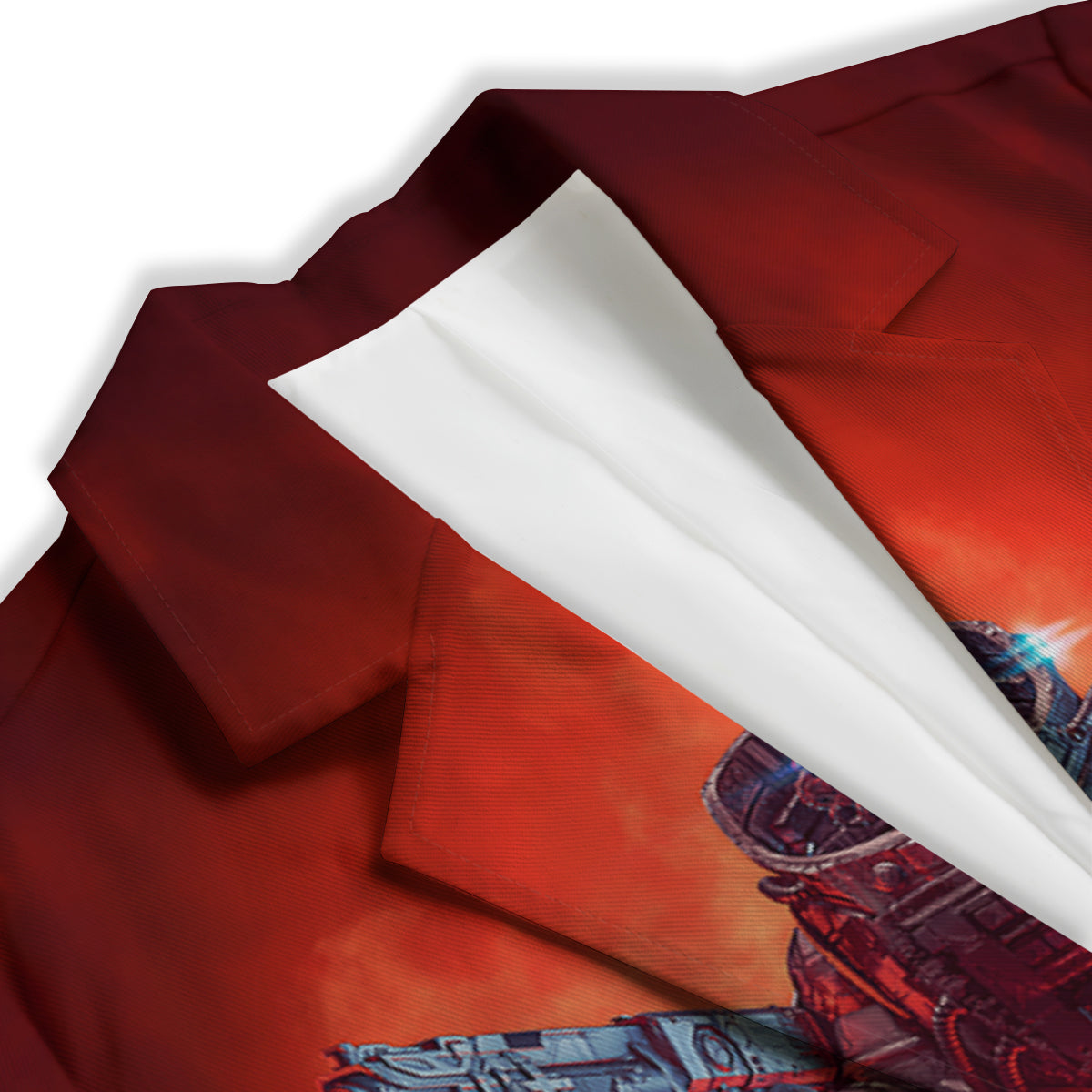 Red Robot And Skeleton Troop Print Women's Blazer-grizzshop