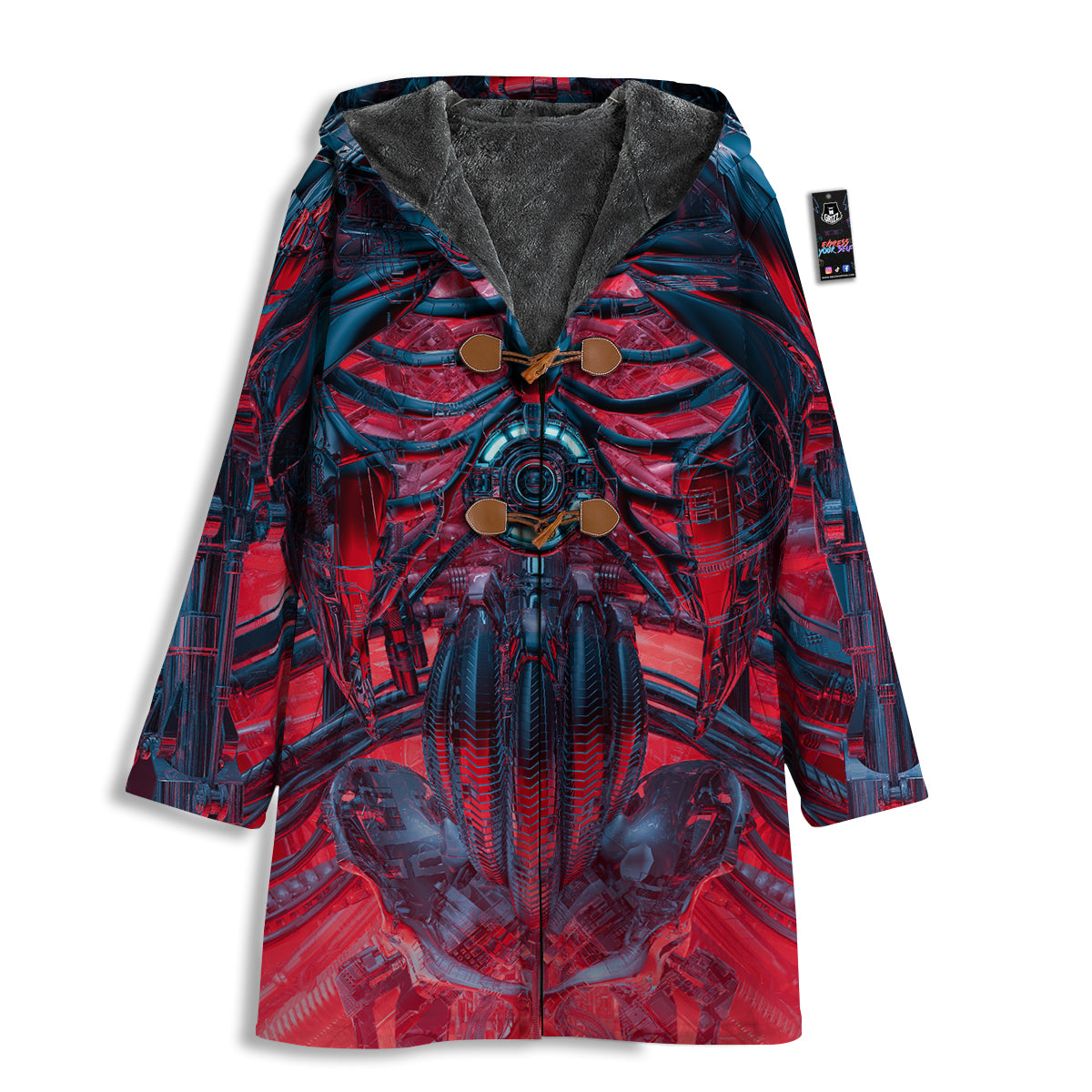 Red Robot Cyberpunk Print Men's Windbreaker Jacket