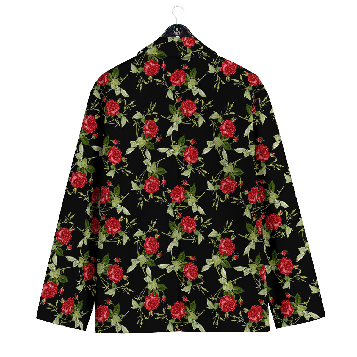 Red Rose Flowers Print Pattern Men's Sport Coat-grizzshop