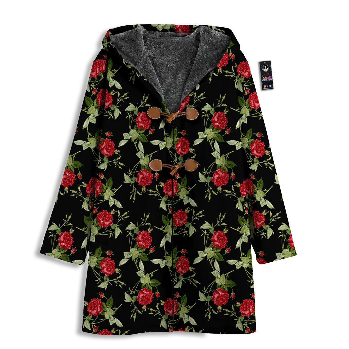 Red Rose Flowers Print Pattern Men's Windbreaker Jacket-grizzshop