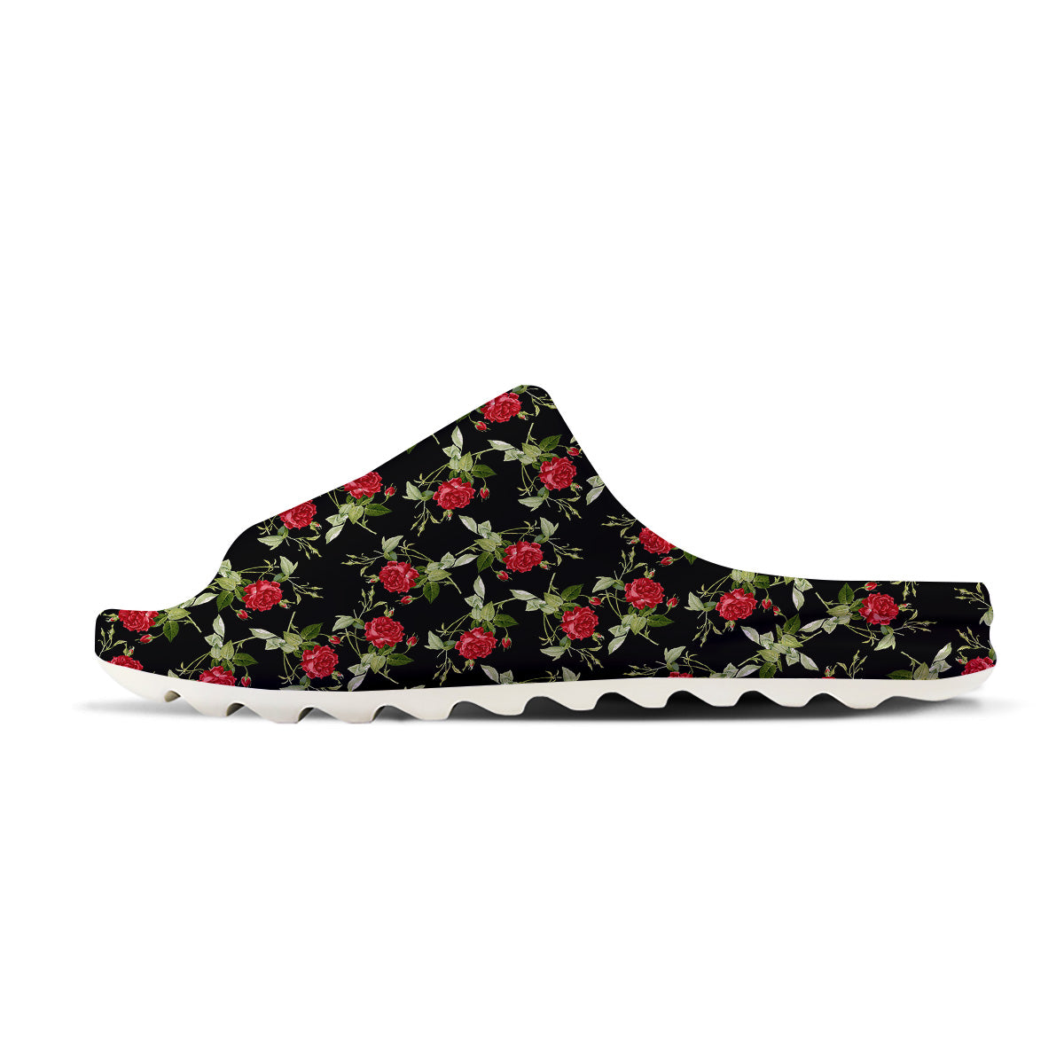 Red Rose Flowers Print Pattern Sandals-grizzshop
