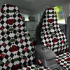 Red Roses And Argyle Print Pattern Car Seat Covers-grizzshop