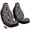 Red Roses And Argyle Print Pattern Car Seat Covers-grizzshop