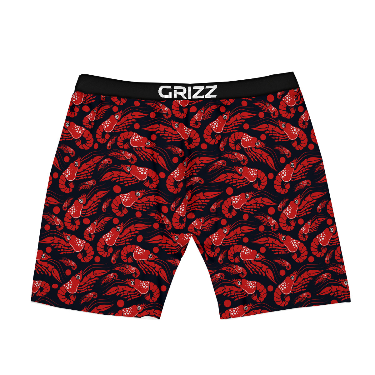 Red Shrimps Print Pattern Boxer Briefs-grizzshop