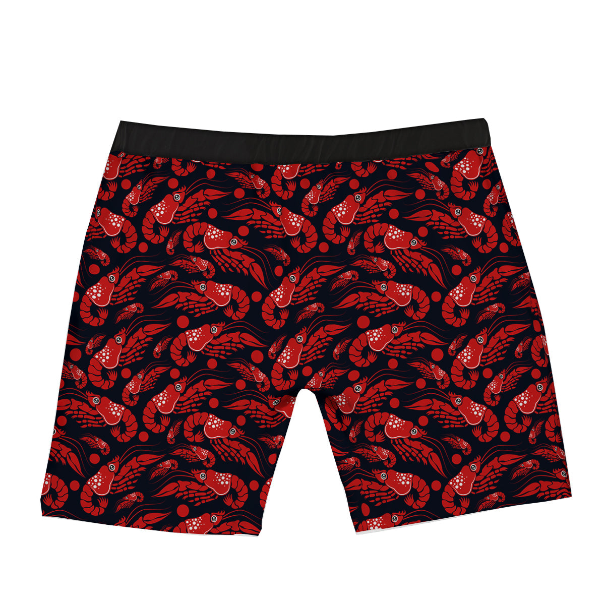 Red Shrimps Print Pattern Boxer Briefs-grizzshop