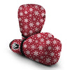 Red Snowflake Pattern Print Boxing Gloves-grizzshop