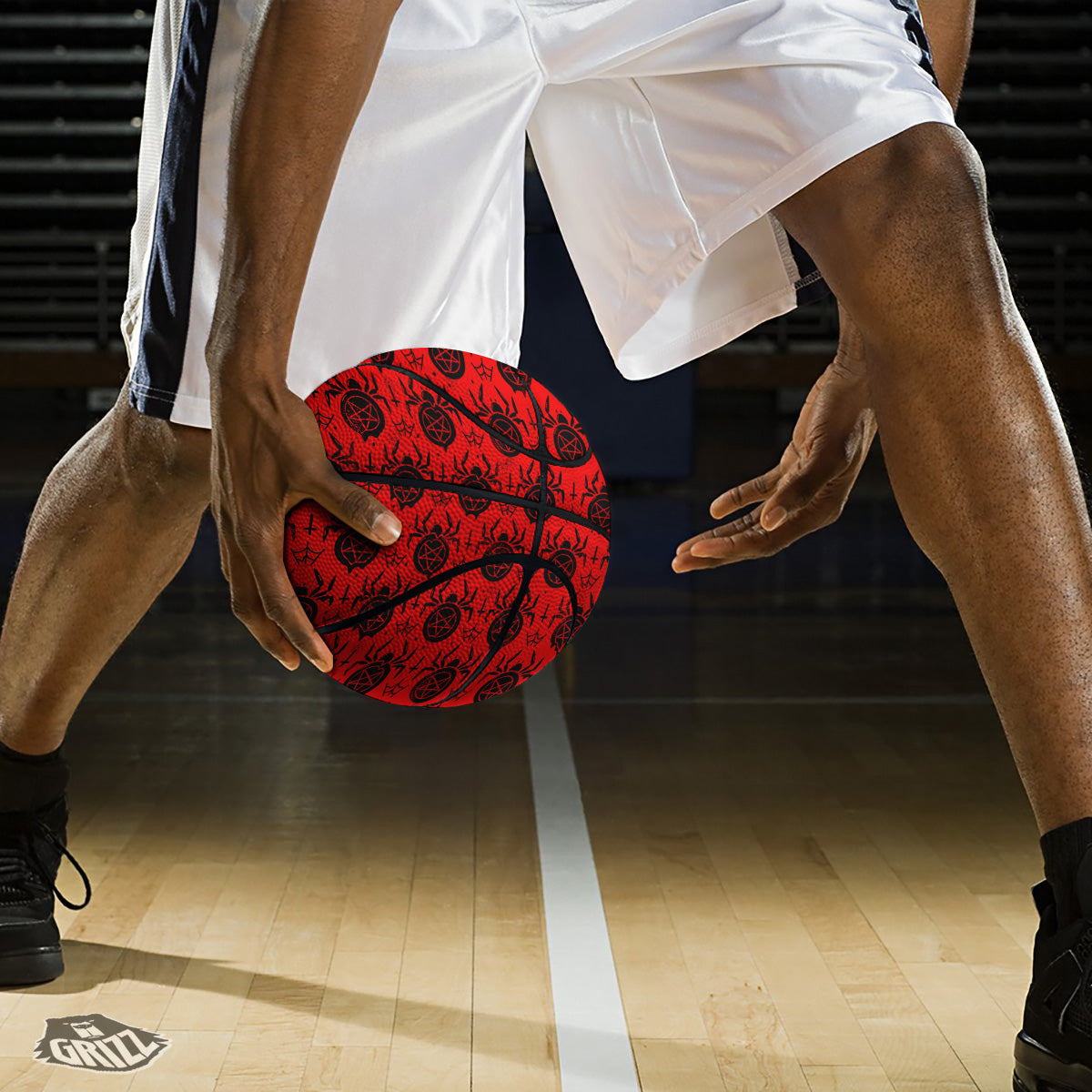 Red Spider Pentagram Print Pattern Basketball-grizzshop