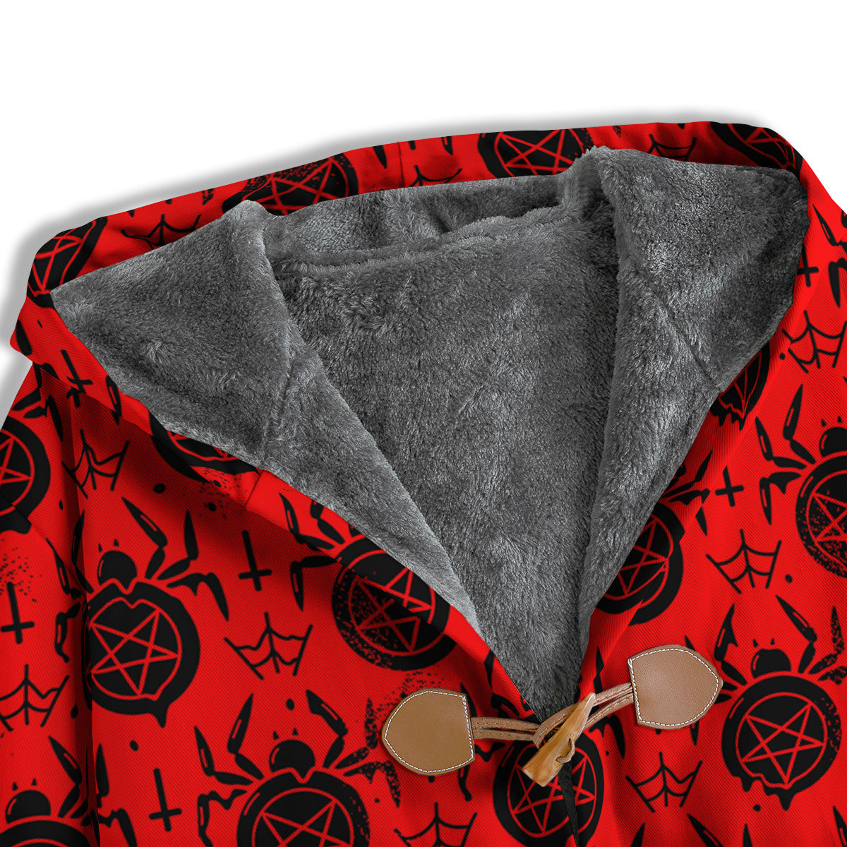 Red Spider Pentagram Print Pattern Men's Windbreaker Jacket-grizzshop