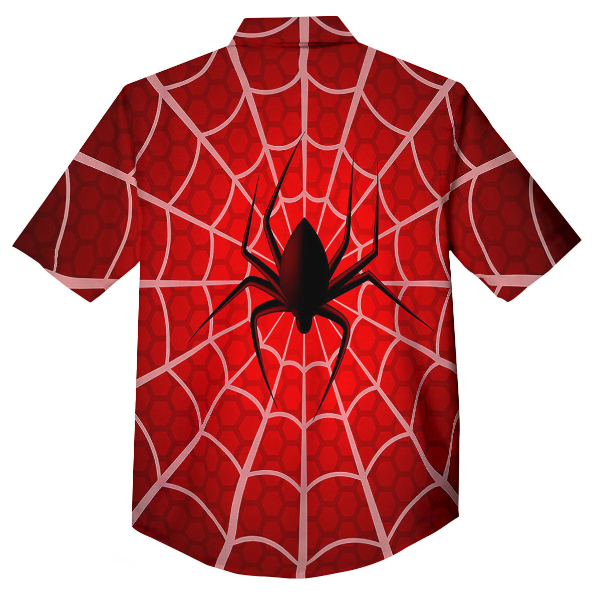 Red Spider Web Cobweb trap Print Button Up Shirt-grizzshop