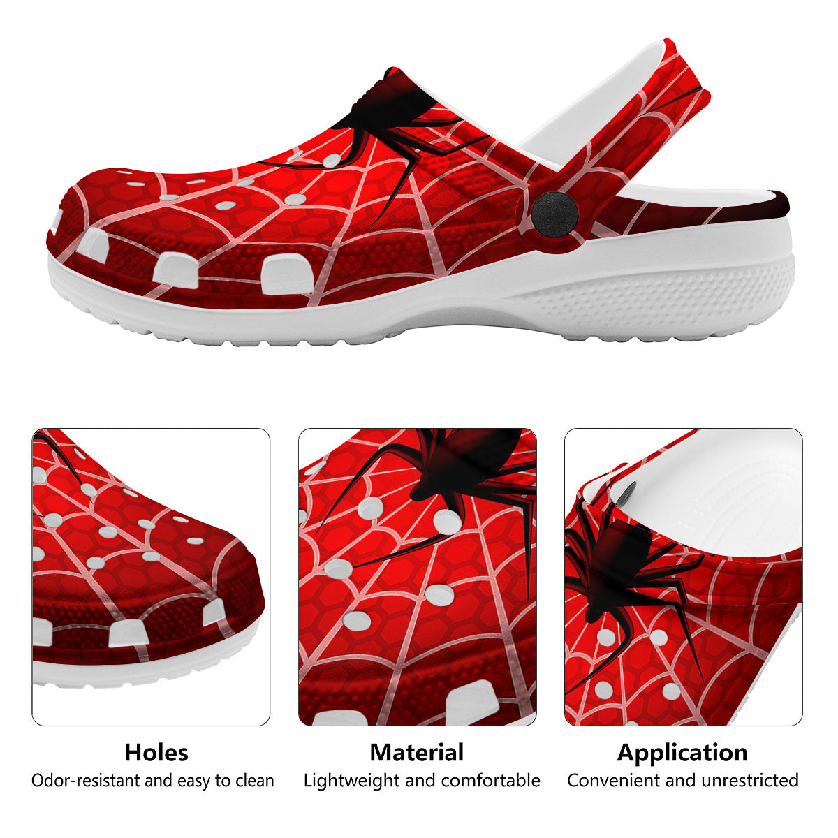 Red Spider Web Cobweb trap Print Clog-grizzshop