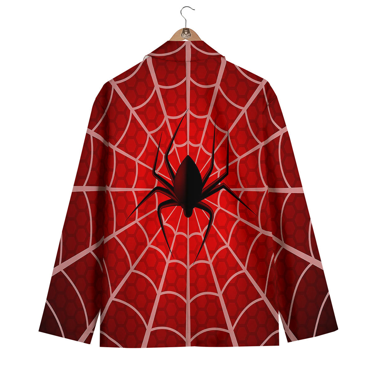 Red Spider Web Cobweb trap Print Men's Blazer-grizzshop