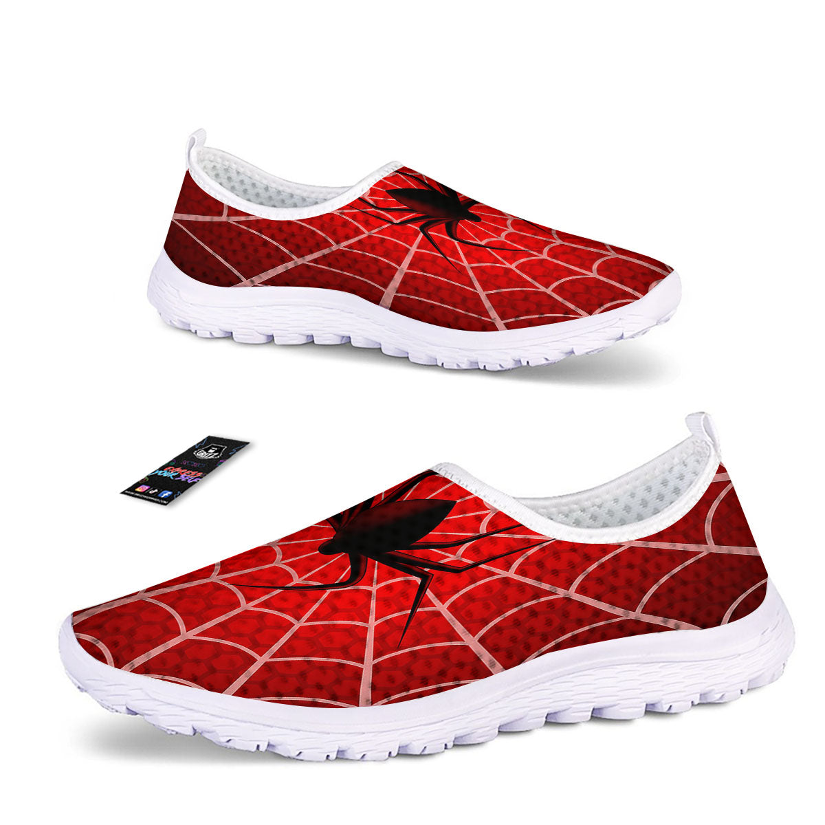 Red Spider Web Cobweb trap Print Nurse Shoes-grizzshop