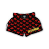 Red Star Demon Pentagram Print Pattern Muay Thai Boxing Shorts-grizzshop